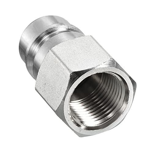 Hydraulische Quick Connect Coupler, 1 Pack Carbon Steel G1/2 Female 0.8" OD Pipe Fitting Plug Adapter voor Bouw Landbouw, Zilver 5