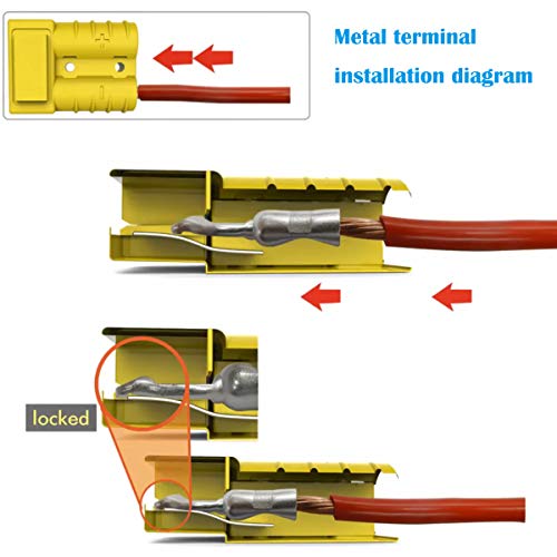 Batterijaansluiting 175A Plug - Quick Connect Batterijconnector voor auto, RV, Caravan, Motorfiets, Boot, Zonne-installatie (2 stuks, rood) 4