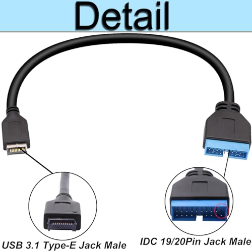 USB 3.1 Faceplate Type-E Header naar USB 3.0 19/20Pin Header Extension Cable for Motherboard Adapter Plug to Man Data Transfer Line of Computer Connection for ASUS 3