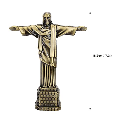 Brazilië Christ standbeeld, bronzen kleur Wrought Iron Christ standbeeld Decor, Toerisme Souvenirs Wereldberoemde bezienswaardigheden Bureaublad Decor 4