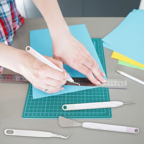 8 stuks Vinyl Plotter Accessoires, DIY Craft Tool Set met opslagzak, schaar, scrap verzamelaar, Unraster Hook, Tweezers, Spatula, onkruid, Flaring Tools, Plotter Set voor 5