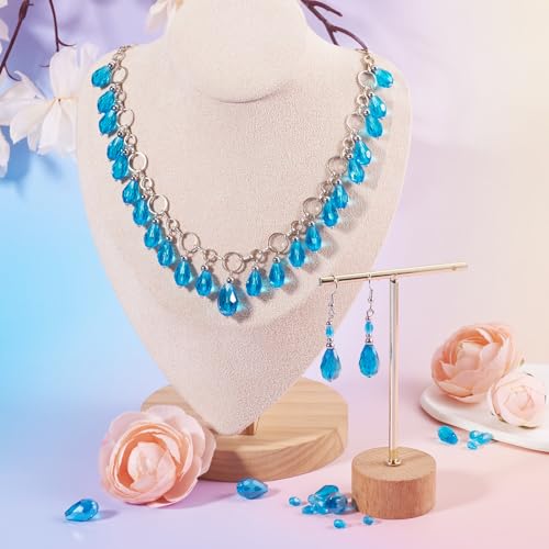 244 st. Blue Drop Glass Kralen 6mm 7mm 11mm 15mm Facet kralen Losse Spacer Kralen Losse Spacer Kralen Bulk sieraden armband Vrouwen DIY Valentine