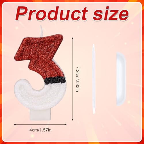 Verjaardag Cake Kaars, rood wit Sparkling Verjaardag Kaars Creative Number Candle Cake Topper Kaars Verjaardag Cake Decoraties voor verjaardag partij decoratie leveringen (3)