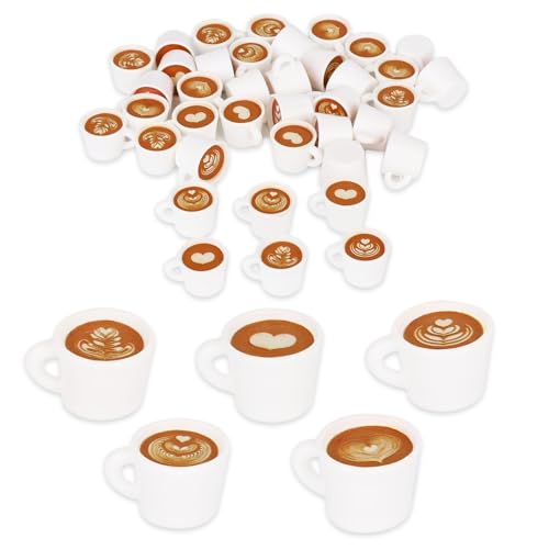 40 st. Mini Hars Coffee Cups, leuke miniatuur koffie mok kleine drank poppenhuis speelgoed partij decoraties kleine bedeltjes voor sleutelhangers oorbellen Doll keuken decoraties accessoires