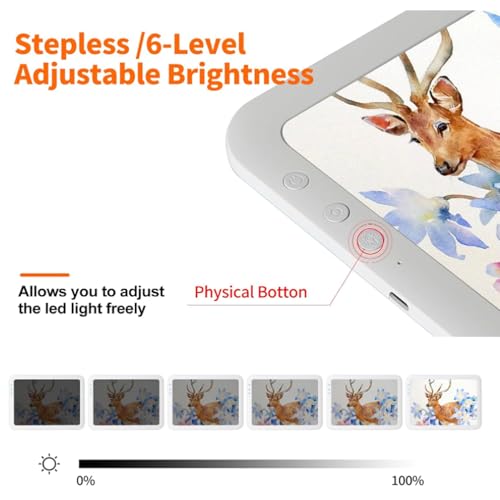Light Box voor Traceren, LED-lichtpad verstelbaar 6 Helderheidsniveau Lightbox 3 Kleur Temperatuurmodus Lichtbord voor tekenen, schilderen, Schetsen 13.78 X 10.24 Inch (Plastic
