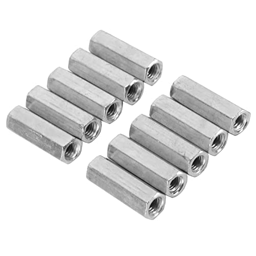 10Pcs M6 Long Rod Nut Hex Nut Vrouwelijke Thread Straight Fit Hex Bar Threaded Rod Rod Studding Hex Galvanized (M6 * 30) 5