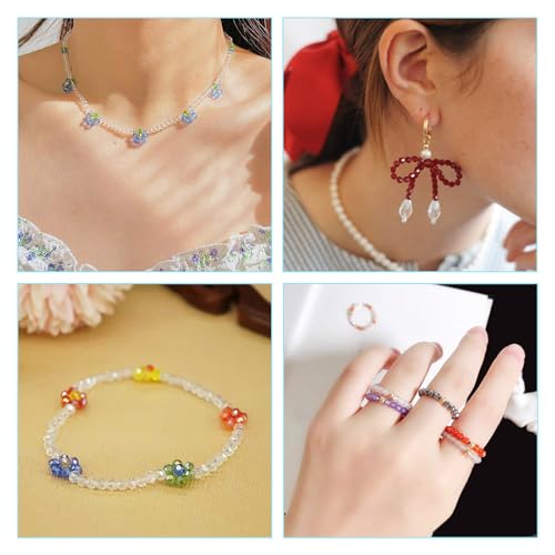 20 Strands glas gefacetteerde ronde kralen, 2mm kleine glazen zaad kralen, Transparant kristalglas, Losse kralen voor doe-het-zelf knutselen, armbanden en sieraden maken 4