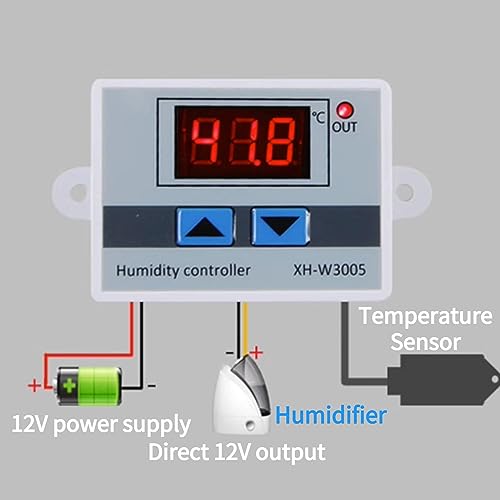 XH-W3005 Digital Hygrometer Switch Controller Humidity Sensor 0~99% RH 12V/24V/220V(12V)