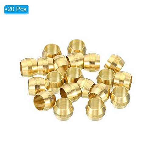 6mm Buis OD Messing Compressie Mouwen Ferrules 20 Pack Messing Ferrule Fitting Messing Compressie Past Assortiment Kit 3