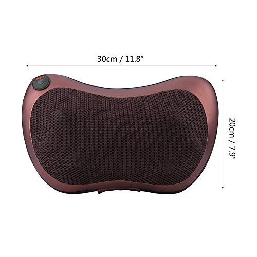 12V auto 8 kneden rollers verwarmen nek schouder Terug Massage Kussen Kussen Shiatsu(koffie) 3