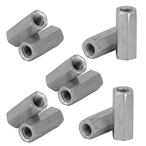M6 Long Rod Nut Hex Nut Vrouwelijke draad recht passen Hexagon Bar Threaded Rod Rod Studding Hex Zink Platte 10 st (M6 * 25) 4