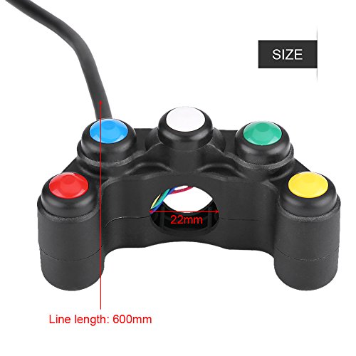 Koplampschakelaar Relais Universele 22mm motorhendel 5 in 1 Hazard rem mistlicht Hoorn AAN/UIT Switch 3