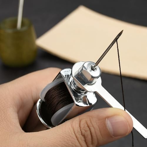 Naaien Uil Lederen Schoen Reparatie Gereedschap, Automatic Lock Stitching Naaien Uil Gereedschap, Quick Stitch, 3 Naalden + Koperen Handvat 5
