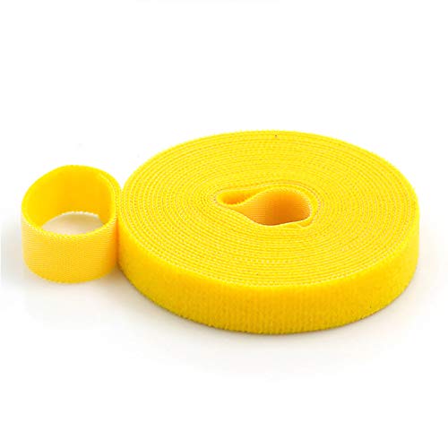 2cm x 3M Kabel Ties Kleefband Strips Haak en lus One-Wrap Kabel Wraps voor DIY sluiting en Kabel Organizer (Geel)
