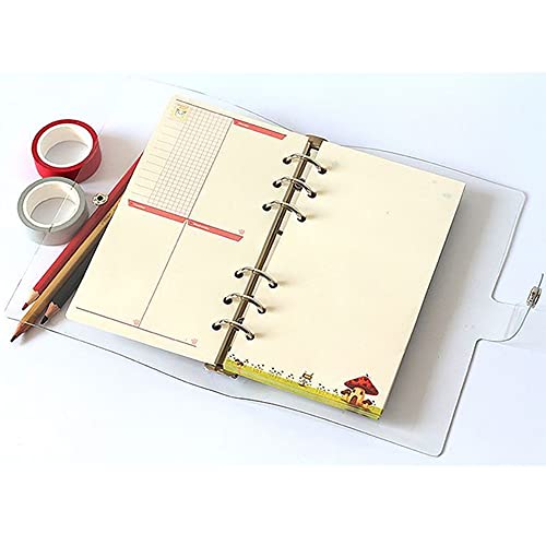 A7 Standaard 6 gaten Clear Binder Covers, PVC Notitieboek Ronde Ring Binder Cover Protector Losse Bladfolder voor DIY Reizen Fotoalbum Persoonlijke Organisators Scrapbooking (A7 (150*125mm)) 3