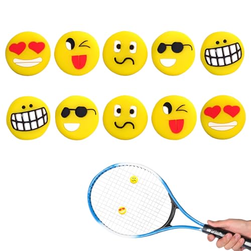 10 stukken Tennis Damper Vibratie Damper Tennis Damper Tennis Damper Emoji met Tennis Racket Damper voor tennisspelers Siliconen Tennis Accessoires Cadeau