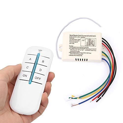 Muur afstandsbediening Switch 4 Manieren AAN/UIT 220V Digitale draadloze wandlichtontvanger Transmitter afstandsbediening switch Afneembare compact receiver Kit