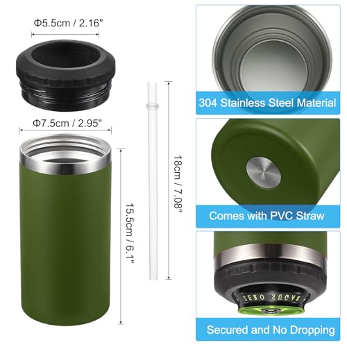 Slim Can Cooler, 16oz Skinny kan geïsoleerd bier sleeve Drinkhouder voor bier soda koffie gewone blikken en flessen, Groen