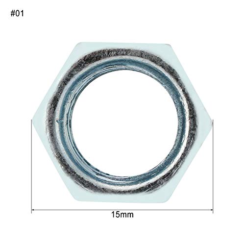 5 st Long Rod Coupling Hex Nut Connector Galvanized Threaded Fasteners M12 x 40(15) 3