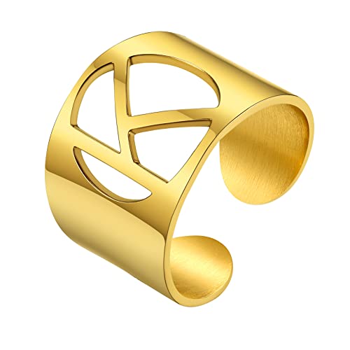 Juwelen goud vet eerste brief open ring Verstelbare, Vrouwen Verklaring Ringen Gepersonaliseerde Gegraveerde Signet Ring voor Dames voor Party