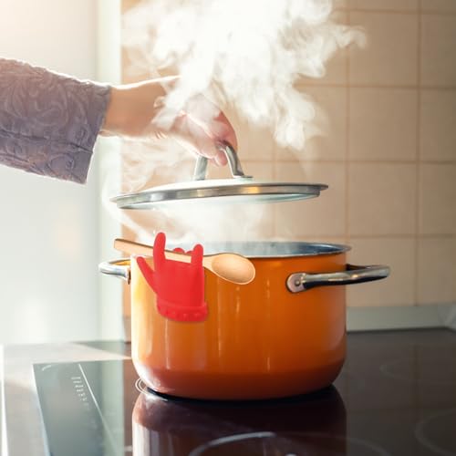 Koken Lepelhouder Siliconen, Koken Lepelhouder, Pan Lid houder Keuken, Rode Lepel houder koken deksel houder, Creativiteit Keuken Gadget voor de Fornuis 3