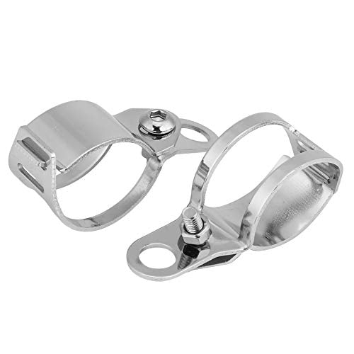 2Scs Motorfiets Turn Light Mount Bracket, geschikt voor 30-45mm front vork scooter, duurzame montage beugel voor motorfiets Turn Lights (zilver)
