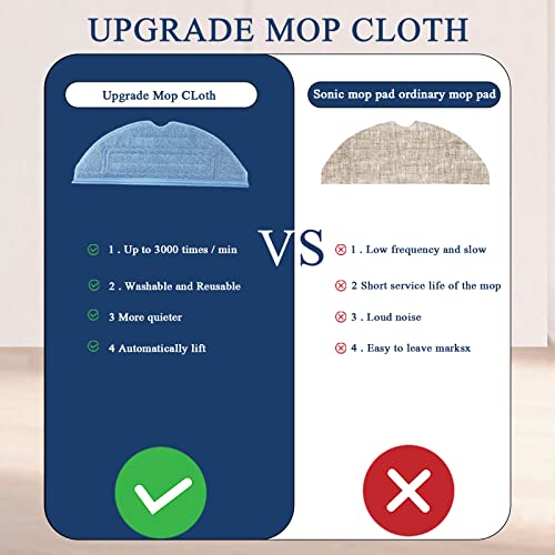 14 stuks Stofzuiger Vervangingsonderdelen voor Xiaomi Roborock S7/T7S Plus, Inclusief 4 filters, 4 mopdoek, 5 zijborstel, 1 rolpenseel (Wit) 3