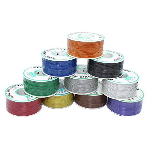 Zwart 30AWG 0,25mm Solid Wire Gekleurde elektrische draad Kabel Gauge Spool Hookup Wires Electronics Kit Stranded Tinned Koperen Draad DIY Flexibel en zacht 3