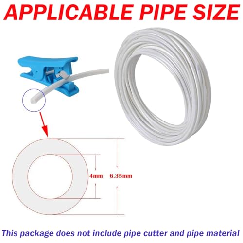 8 stuks ventielkranen, RO-waterfilter, 6,35mm (1/4") Pushfit Straight Plug voor waterpijp, pers, koelslang 3