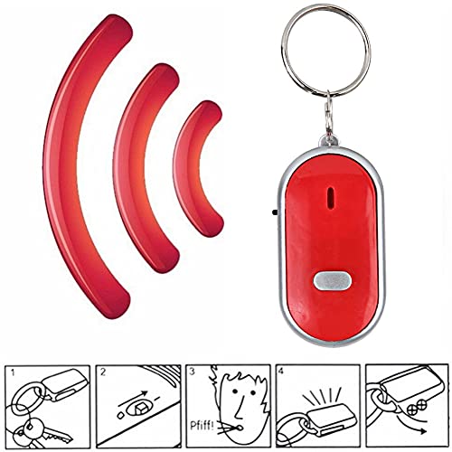 Key Finder Voice, Voice Control Anti-verloren apparaat Whistle Finder Clapper Key Finder Keychainwhistle Alarm Keychainkey Anti Lost Keychain Locator Tracer (Blue) Chain Flute (Blue) Chain Flute(Rood) 4