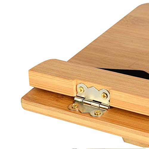 Bamboe Boek Stand, Recept Boekhouder, Verstelbare Hoek, Opvouwbaar, Hout Kleur, Klassieke Stijl, 28 x 20 cm 3