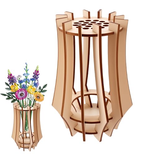 Houten vaas Set, Houten puzzel, Bloemen vaas, Bloemenstandaard, Houten puzzel Bloemen vaas 3D puzzel, Bloemen vaas voor Boeket, Houten bloemen vaas, Gebouw, Vaas Bloemen