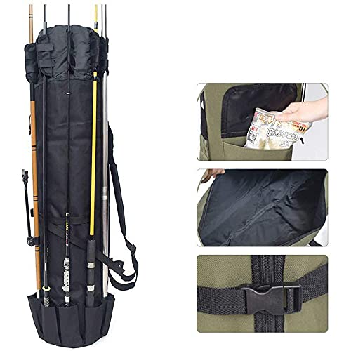 Draagbare viszak, Outdoor Fishing Tackle draagtas, Opvouwbare visstok Reel Bag, Pole Tools Opslagtassen Verdikend Canvas, Groen, Retro, groen, modern 4
