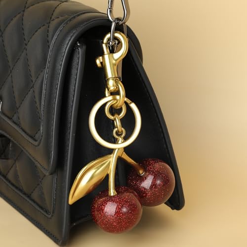 Cherry Bag Charme, Cherry Bag Hanger Vrouwen, Wallet hanger Sleutelhanger voor damestassen Tassen Handtassen Portemonnees Rugzakken Bedels 5