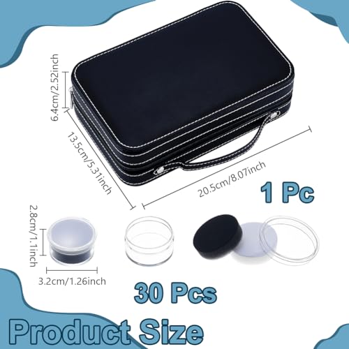 30 stuks edelstenen Sieraden display kabinet,Kleine ronde plastic containers doos met witte en zwarte spons diamant edelsteen display opslag doos voor kristallen ring sieraden kleine items
