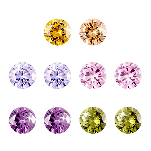 10st 8mm Facet Cubic Zirconia Rhinestone Diamond Shape Grade A Rhinestone Cabochons Crystal Diamond Kralen voor Nail Art Craft sieraden maken, Willekeurige gemengde kleur