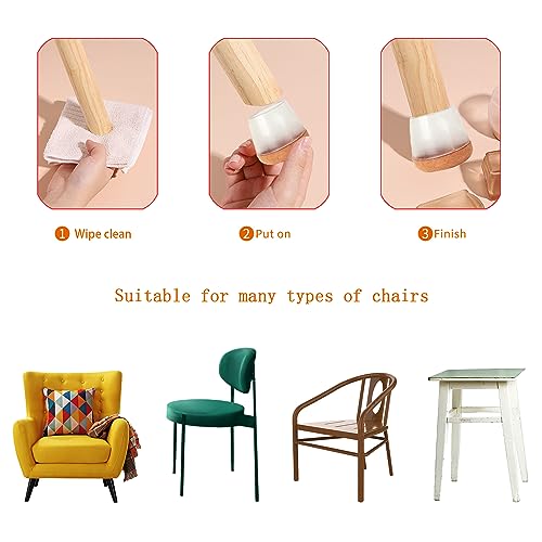 16 stuks Rubber Seat Cover Been Floor Protectors, Rubber Meubilair Been Caps met Verdikte Vilt Ronde, Doorschijnende stoel Been Vloer Beschermers voor het beschermen van vloeren Meubilair 3