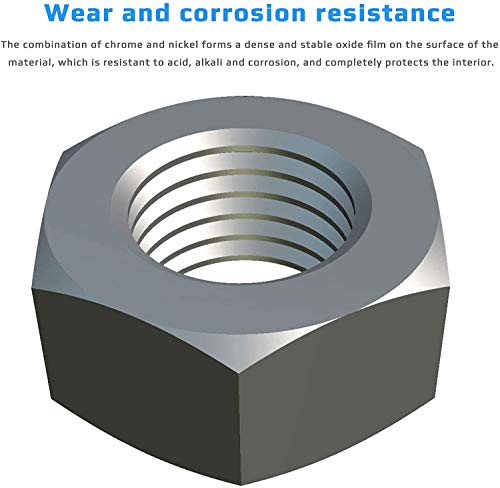 M14 Nut (verpakking van 5) Roestvrij stalen Hex Lock Noten voor Bolts/Screws - Metaal met Coarse Thread - Gecertificeerde standaard DIN EN 24032 DIN934 14mm 4