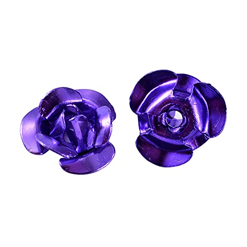 920-950 st 12mm aluminium Rose Bloem kralen Tiny 3D metaal bloem Spacer kralen Donkerrood voor sieraden ketting armbanden oorbellen maken, Willekeurige kleur