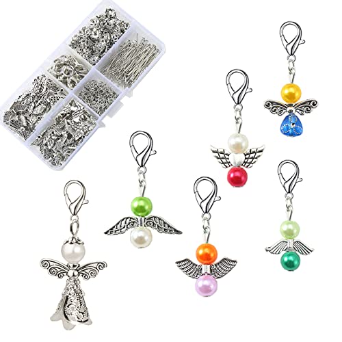 Angel Wings, Craft Set, Wings, Spacer, Kralen, Vleugels, Parels, Metalen Kralen Caps, Pearl Angel voor ambachten, Accessoires met Kreeft sluiting 4