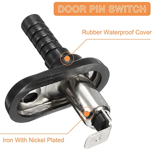 Deurpostschakelaar Mount Pin Flange Light Cover voor Car Truck Boat 20A 12VDC, Nickel Plated Verstelbare Momentary ON Off Montage Pins Switch met Rubber boot, 5 PCS