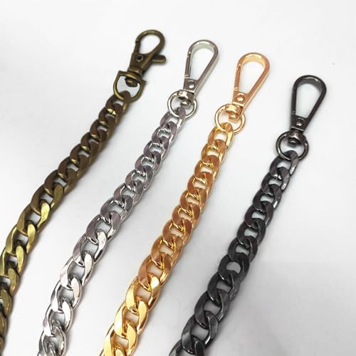 Zakketting, metalen ketting, schouderband, breedte 9.5 mm, DIY geweven zakband, metalen zakketting, aluminium ketting, voor handtassen, schoudertas, tas, zilver, 120 cm 4