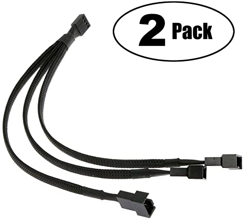 Sea 2pcs Y-Braided PWM Fan Splitter Kabel voor Computer PC Power Cable 4 Pin 1 tot 3 ATX Converter behuizing 4 Pin/3 Pinkoeling