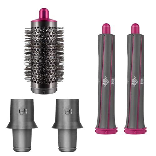 5-in-1 Long Curly Barrels+Round Volumizing Borstelbijlagen voor Dyson Airwrap HS01 HS05, Adapter voor Dyson Supersonic Haardroger HD01 HD02 HD03 HD04 HD07 HD08