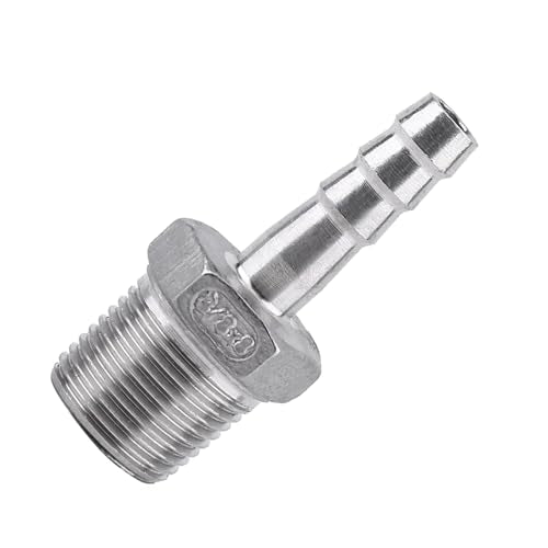 Hose Fitting, roestvrij staal SS304 Man Thread Barb Hose Tule Connector 55° BSPT 1/8"~3/4"(3/8' * 8mm) 4