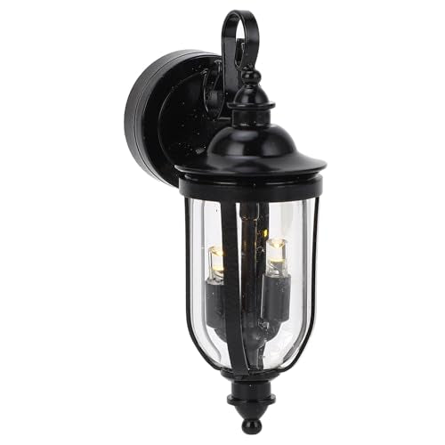 Miniatuur Wandlamp met LED-lamp, Black Glass Wall Sconce voor Dollhouse Tuin Decoratie, 1:12 Dollhouse LED Wall Lamp, Grote DIY Speelgoed