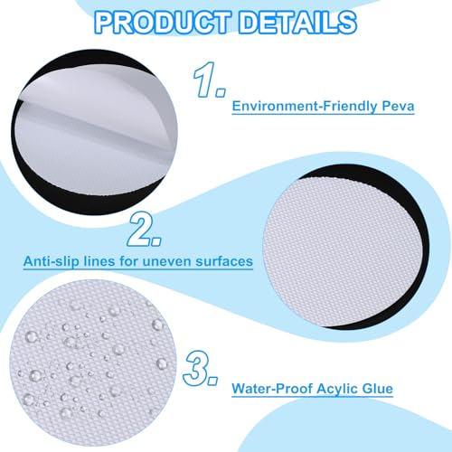 Non Slip Stickers voor Badkuip, Set van 20 Veiligheidsdouches, Non-Slip Stickers met Self-Adhesive Stickers, Scraper voor Badkuip, Douche, Vloertrappen, Wit 3