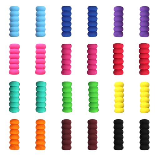 24 Stuks Potlood Handvat Potlood Grips voor kinderen, Gekleurde Sponge Line Potlood Gripper Pads, Schrijven Aids voor Relieving Fingers, Foam Potlood Grips voor kinderen en