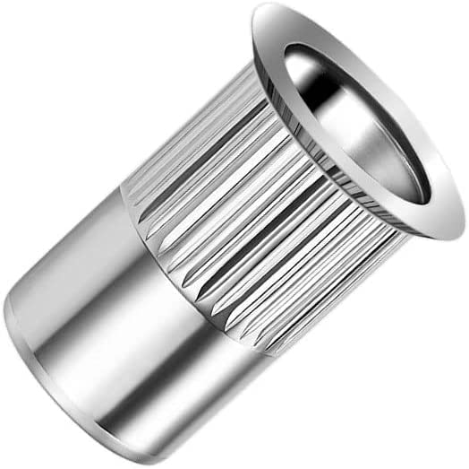 M8 Rivet Noten, Countersunk Head Grooved Ronde Body Open Thread Insert, 8mm Nut, Galvanized Steel Geserveerde Rivet Nut, Rivsert voor staal, Legering, Koper, Plastic, glasvezel (10 st.)