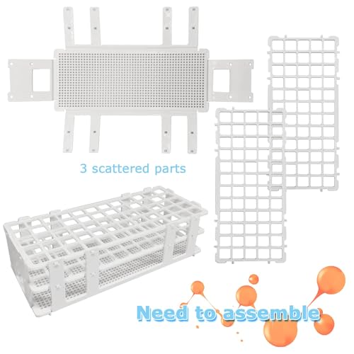 1pc 60 gaten Lab testbuishouder voor 16mm testbuizen Witte Plastic testbuis Rack 3